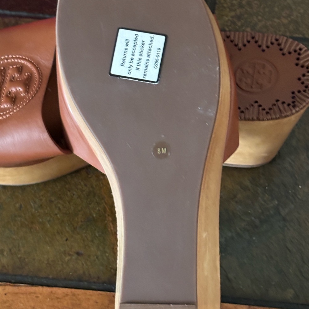 Tory Burch Tan Leather Wedges - Picture 6 of 8